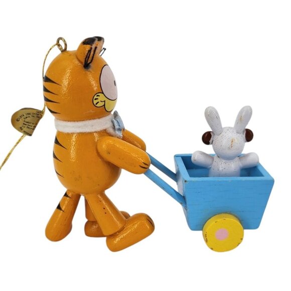 Vintage Dakin Garfield Wooden Easter Ornaments 1981 6pc - Picture 10 of 13